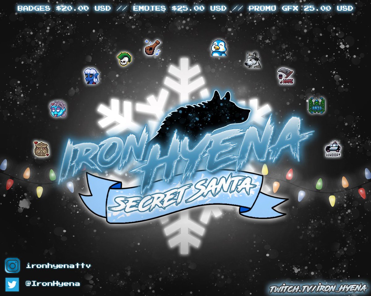 IronHyena's tweet photo. Secret Santa is complete! Congrats to all the streamers! today we pet all the moogles in FFXIV Online! https://t.co/FwCkQiypuK

@Twitch_RT @TwitchRetweetr @ImLiveRT @Retweet_Twitch @share_stream @TwitchOnline @TwitchShare #twitchemotes #twitchemoteartist #emotes @SquareEnixUSA https://t.co/C7TJWjCkGK