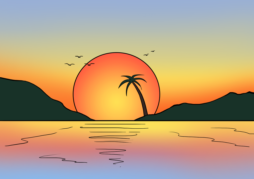 Easy Drawing Guides on Twitter: "Learn to draw a great looking Sunset