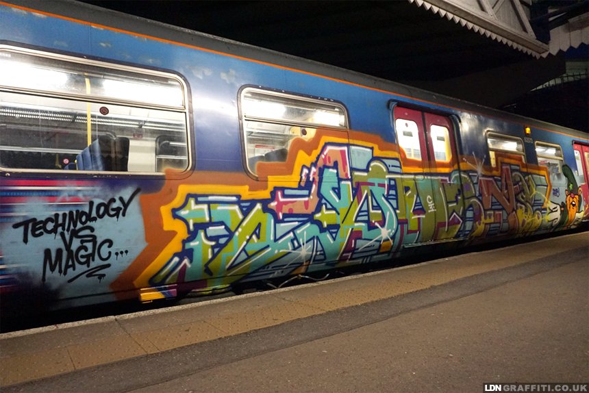 Technology vs Magic #London #Train #Graffiti