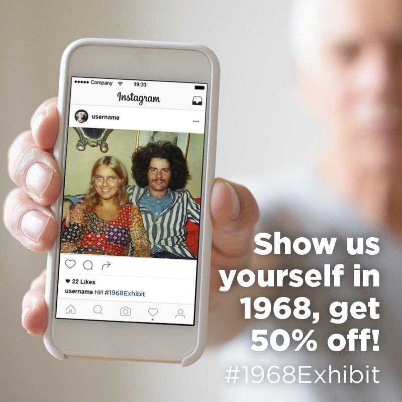 MNHistoryCenter's tweet photo. Show us what you were doing in 1968! Share a photo of yourself using the hashtag #1968Exhibit and show it to the @MNHistoryCenter front desk to get 50% off general admission to The 1968 Exhibit, on view now through Jan. 21st! https://t.co/se1GDMBFSi