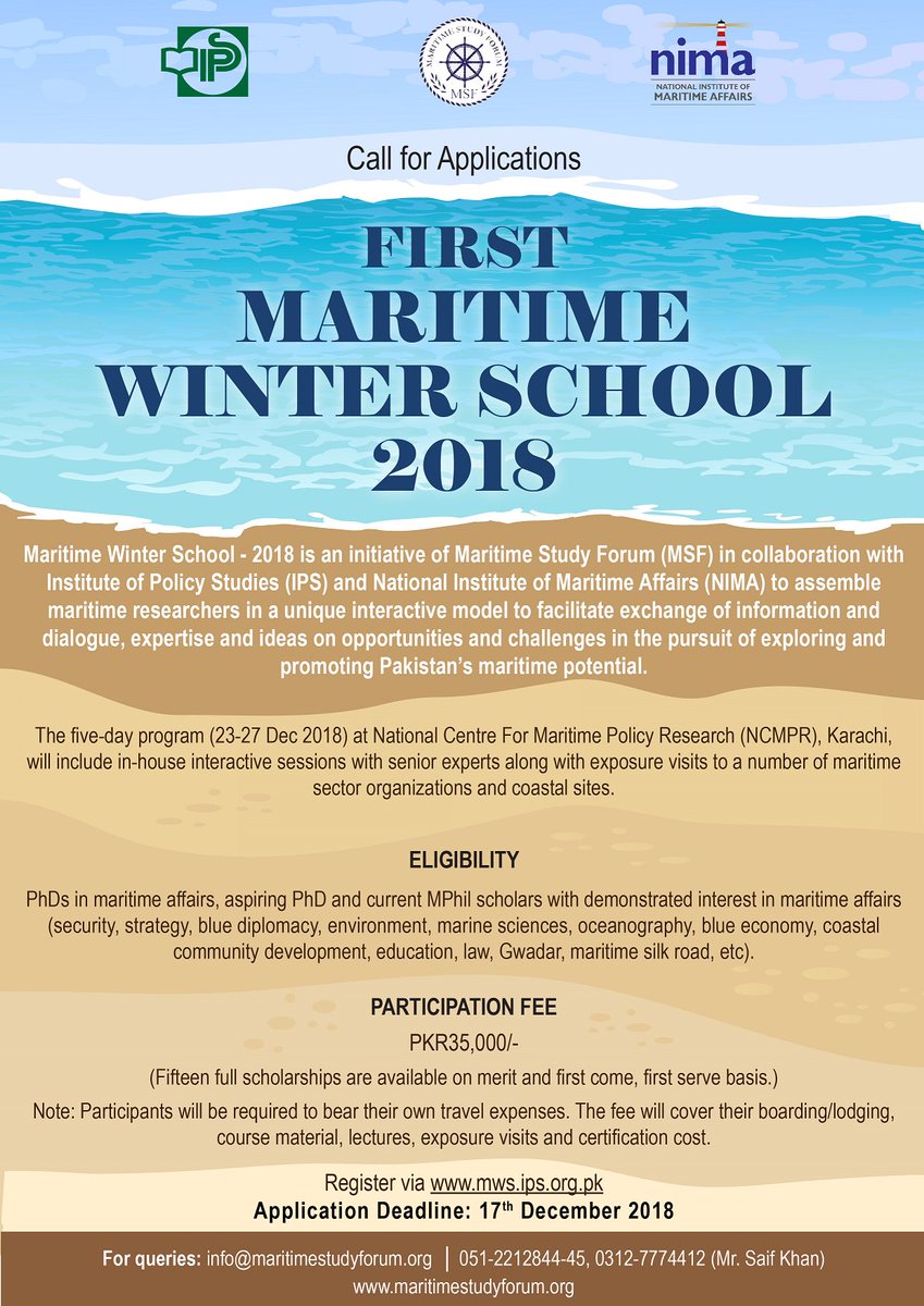 IPS_1979's tweet photo. Presenting you #MWS2018 an exclusive initiative by @study_maritime in collaboration with Institute of Policy Studies (IPS) & National Institute of Maritime Affairs (NIMA) https://t.co/rszkS5HcuX