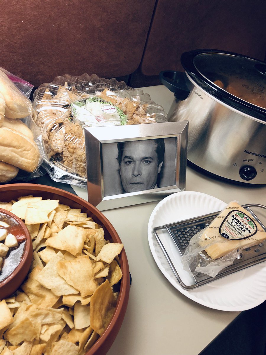ealbertbansom's tweet photo. Celebrating the great @rayliotta on his birthday here at the office. 
What’s your favorite Ray Liotta movie? #whywouldyoudothatkaren https://t.co/ilyWhT8bdB