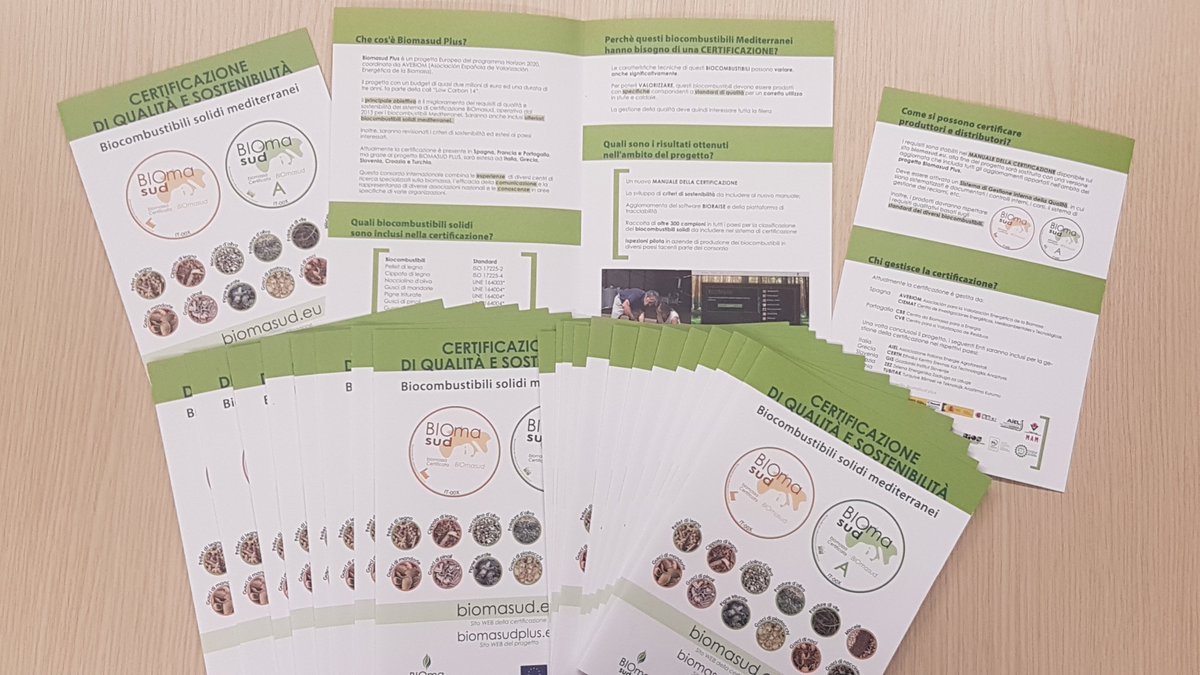 DiegoRossi77's tweet image. Sono arrivate le brochure definitive del progetto #Biomasudplus, uno strumento in più per la promozione di Biocombustibili Mediterranei di qualità certificata! altre info sul sito biomasudplus.eu/it_IT/