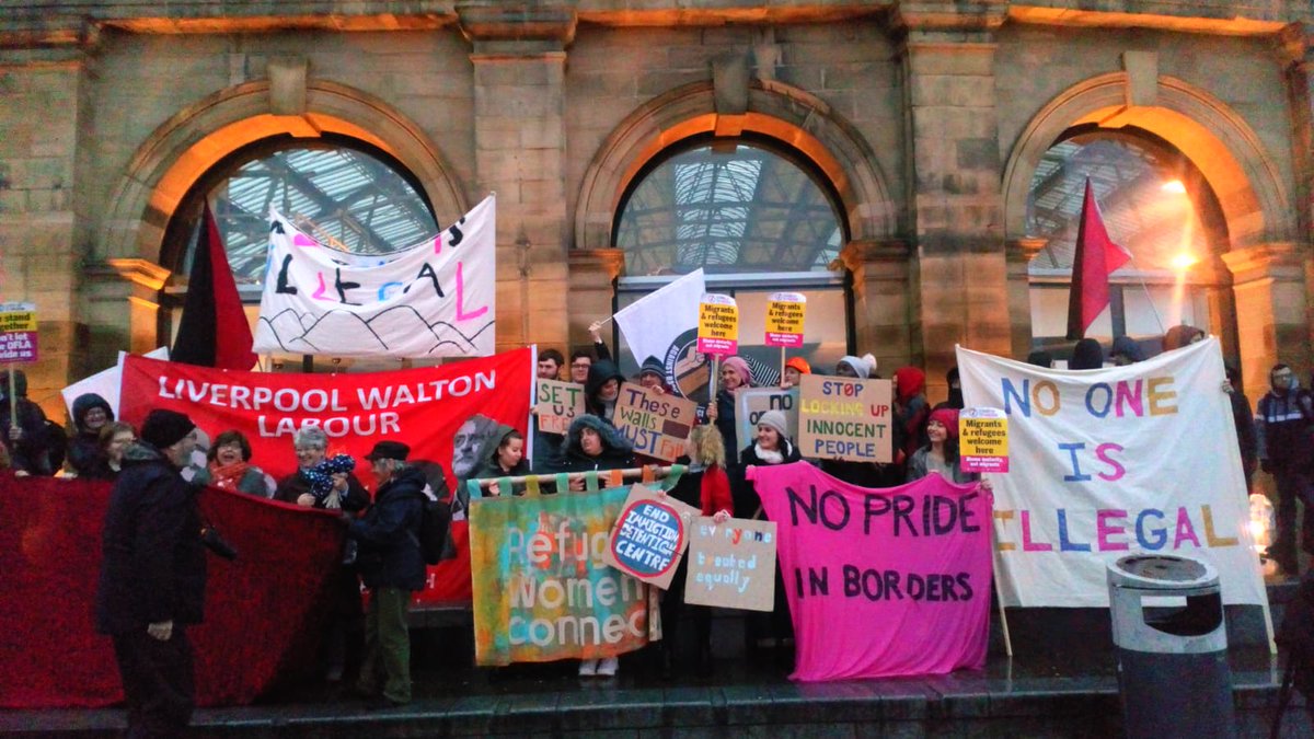 Great turnout for #Stansted15 solidarity demo in Liverpool on #InternationalMigrantsDay!