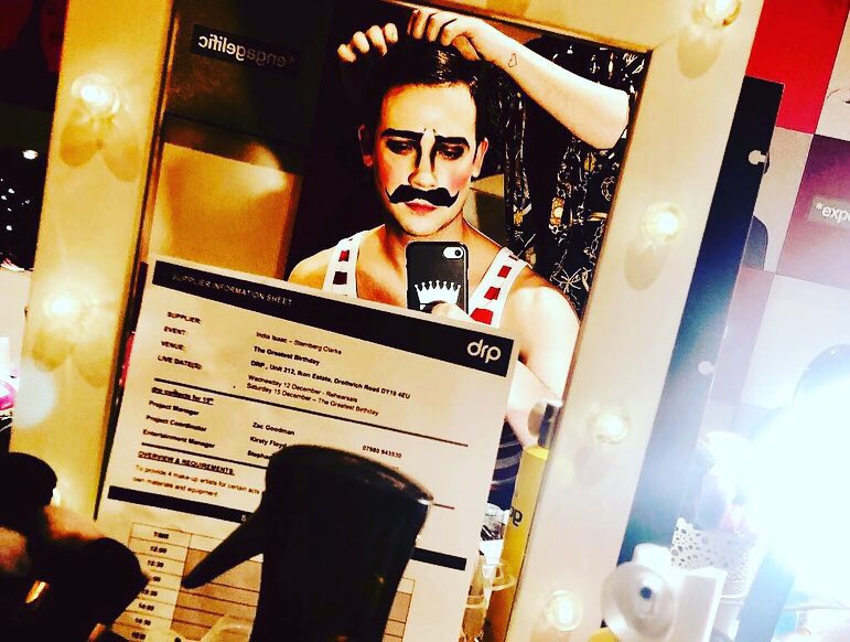 AaronAshParker's tweet photo. What a Party! Thanks to all at Trevor George Entertainment my fellow fabulous Dancers, Arielists,Drummers,Jugglers and 40 Choir ! All the team at drp amazing creation of theme setting for event, in every area, the crew, lighting, sound. #dancer #birthday #event https://t.co/Aml1rI1e1T