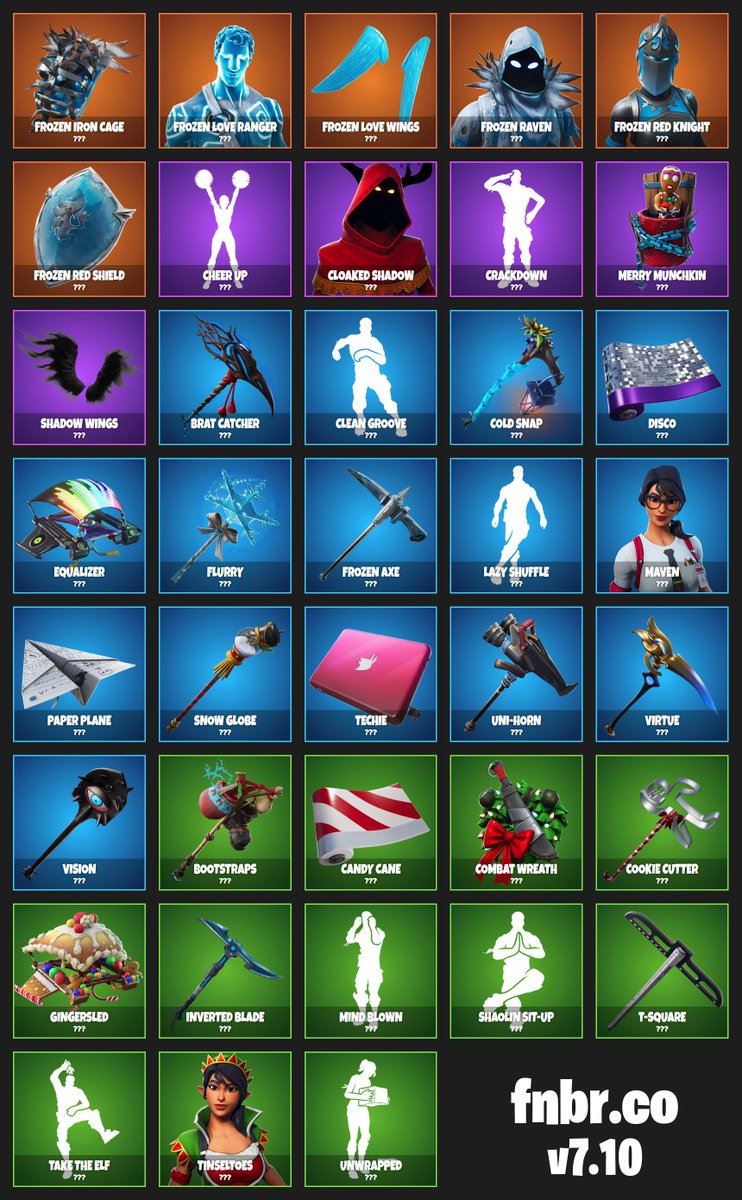 Here's every unreleased cosmetic added with today's v7.10 patch! #Fortnite