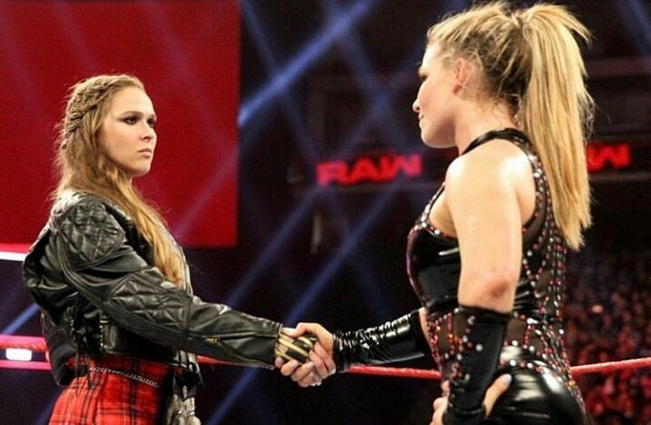 LSB835's tweet photo. Great RESPECT of best FRIENDS @RondaRousey and @NatbyNature Making history in wwe one more time https://t.co/7RQVgWOzSj