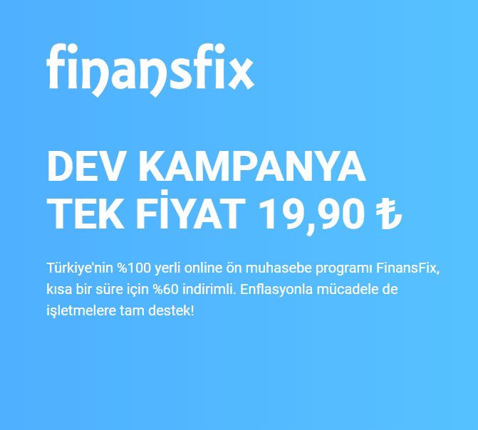 FinansFix ile günde sadece 0,66 kuruşa ön muhasebe yönetimi. Gelir giderlerinizin, müşteri ve tedarikçi ödemelerinizin gözden kaçmayacağı ve kullanıcı dostu bulut tabanlı finansfix ile tanışın! 
finansfix.com
#onlinemuhasebe #gelirgidertakibi #cirotakibi