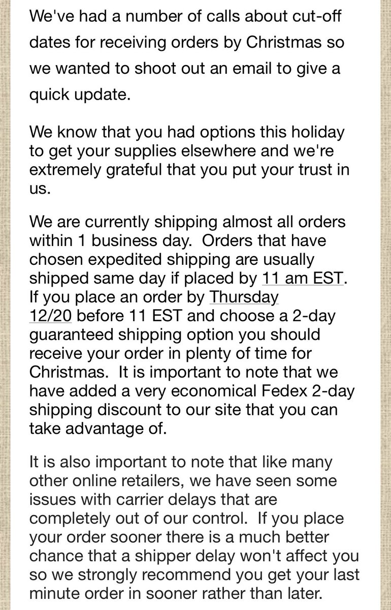 BulkApothecary's tweet photo. A note about Bulk Apothecary’s holiday shipping... 🎄❤️ https://t.co/NDUj9baTaC