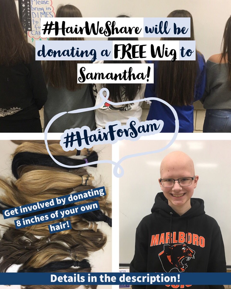 MPSPanthers's tweet photo. Initiated by Mrs. Amy Chirco, MHS is collaborating with @HairWeShare to give Samantha a beautiful new wig!
Sam will get to select her color and style! π
How can you get involved? πΎ
Make a hair donation of 8β or more!
Additional details in the comments!
#HairForSam https://t.co/34CdbRZZ0N