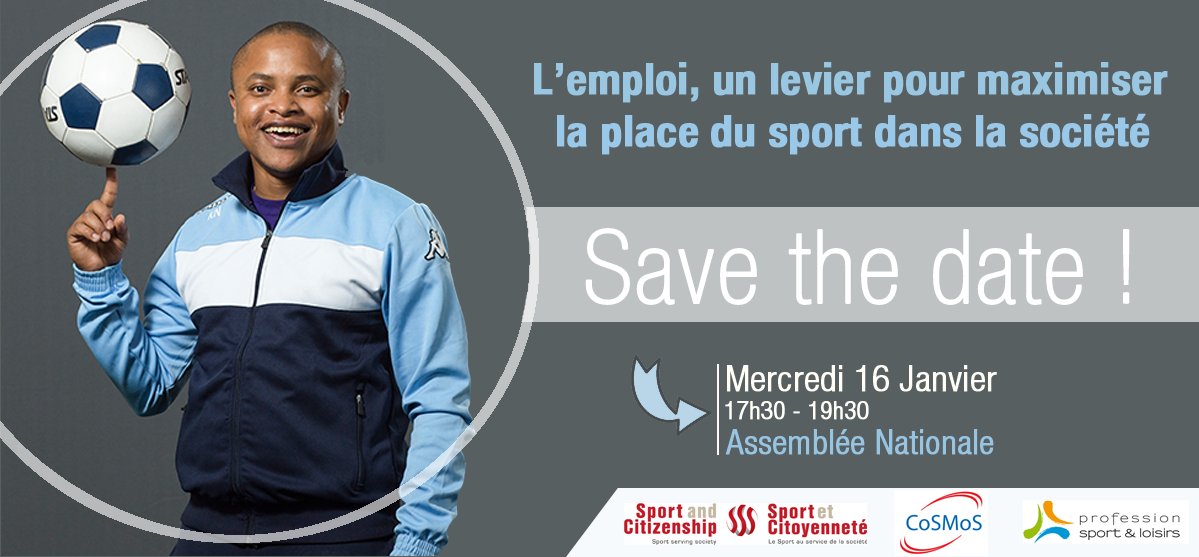 SportandCitizen's tweet photo. 🗓️#SaveTheDate ! Comment renforcer et sécuriser l'emploi sportif à l'aube des JOP @Paris2024 ? ➡️Nous vous donnons rendez-vous le 16/01 à l'@AssembleeNat ! Inscrivez-vous dès maintenant ! 👇
https://t.co/Wwd3SmYphO https://t.co/RZz7tAgbPO