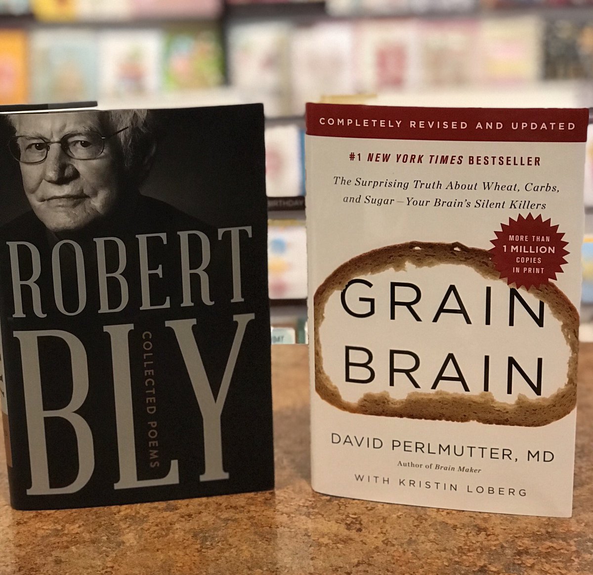 PenguinBookshop's tweet photo. #newbooktuesday Come pick up a copy of Robert Blyβs Collected Poems from @w.w.norton or a revised and updated copy of Grain Brain from @littlebrownspark! #shoplocal #puttsburgh https://t.co/MLkaUTWFst