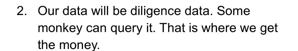 Hilarious description in a pitch  under revenue and business model section. I may suggest this guy explore comedy writing :)