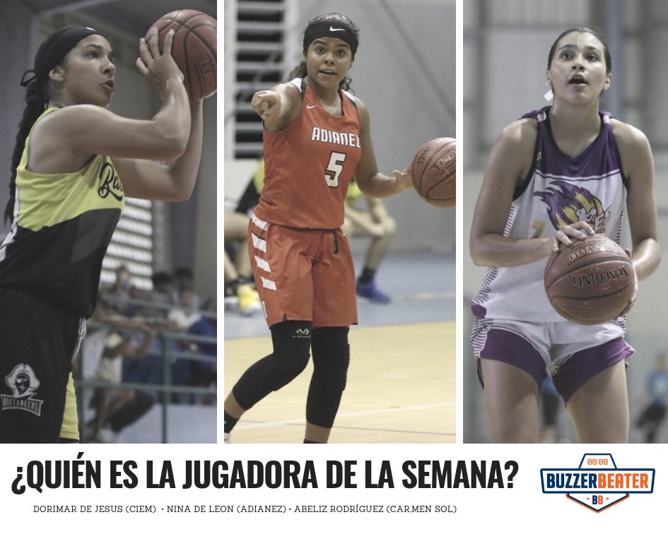 buzzerbeaterpr's tweet photo. #BasketEscolar ¿Quién es la Jugadora de la Semana? 
A- Dorimar de Jesús - CIEM 
B- Nina de León - Adianez 
C- Abeliz Rodríguez - Carmen Sol

¿Cuál es tu favorita? https://t.co/Qm9vkCOlUO