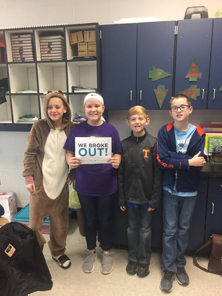 PDGreenIII's tweet photo. Students from @DCESCougars broke out today. @lcssus #lcsspride @breakoutEDU We were playing “Reindeer Games”! Thanks @lorimgreen https://t.co/5H1SWZyqs0