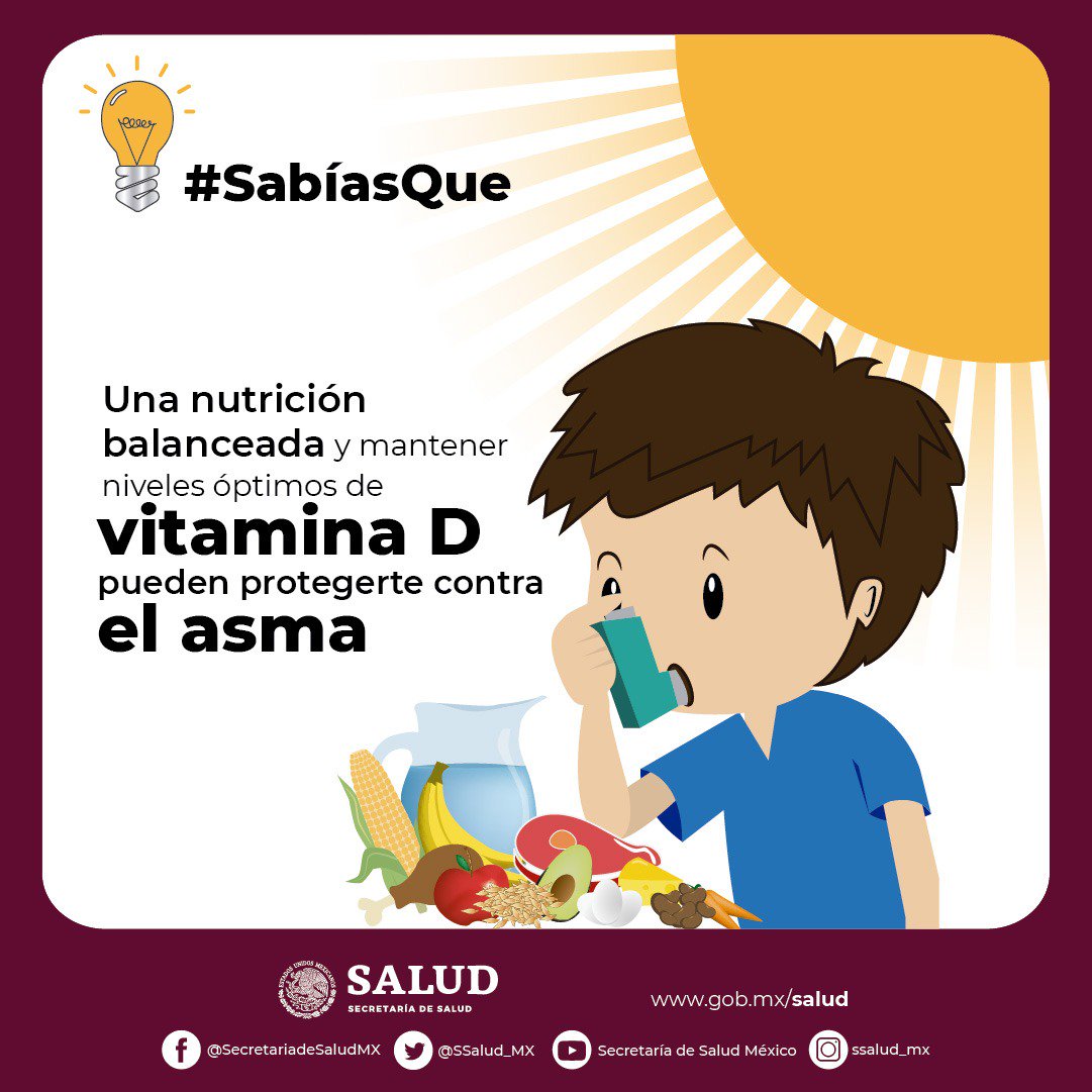 SSalud_mx's tweet photo. Nutrición adecuada y vitamina D: factores protectores contra el asma.
Entérate 👉 https://t.co/vyLs2wC50k https://t.co/V0GwePRtRZ
