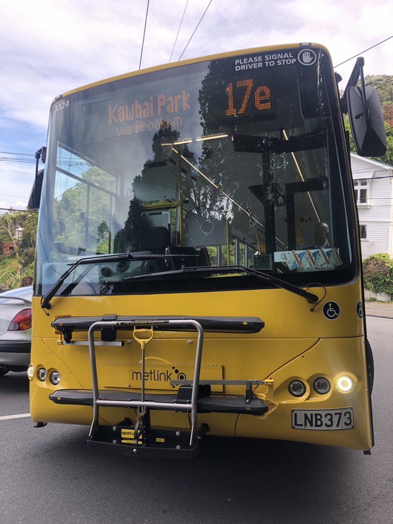 aitch_bee's tweet photo. This bus swiped 2 cars when I was heading home last night. The first in Brooklyn village, and the bus driver drove on, no stopping. The second up Todman St and he stopped because there was a driver in the car. @metlinkwgtn what can you do to follow this up? https://t.co/pGoUeIlBjA