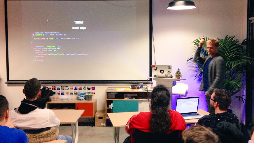 olegskl's tweet photo. Tonight at #BouffeFront @SFEIRParis we discussed @reactjs hooks, side effects, ate French pies prepared by our colleague at @sfeir, and Russian sweets. Oh, and have I mentioned Belgian beers? We had those too! See you in 2019 (^_^)/ https://t.co/sVGsbSjTDh