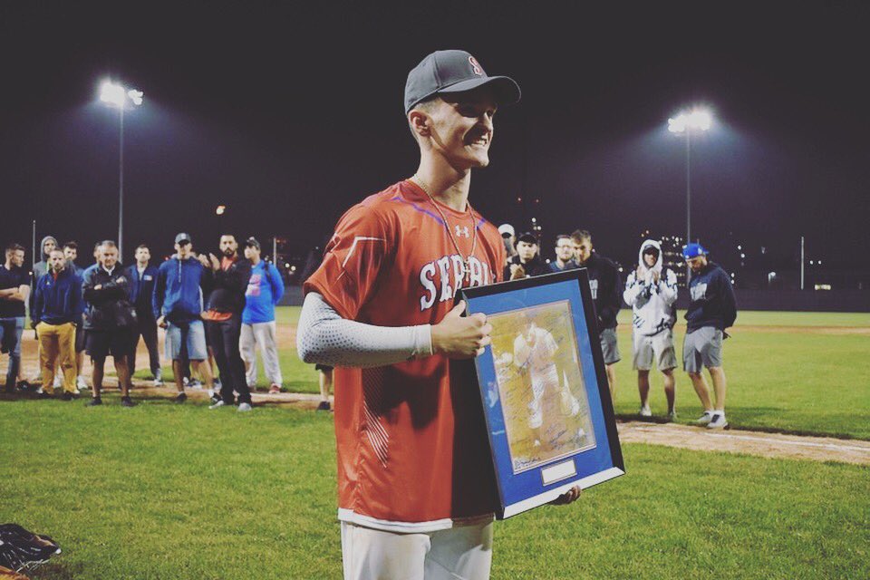 2018 IBC Tournament MVP Conner Tomasic of Team Serbia!! 

Good luck to Conner with his ventures playing college baseball at Purdue, and look forward to seeing him enjoy a successful college baseball career! 

#IBC2018 #MVP #Serbia #Champs