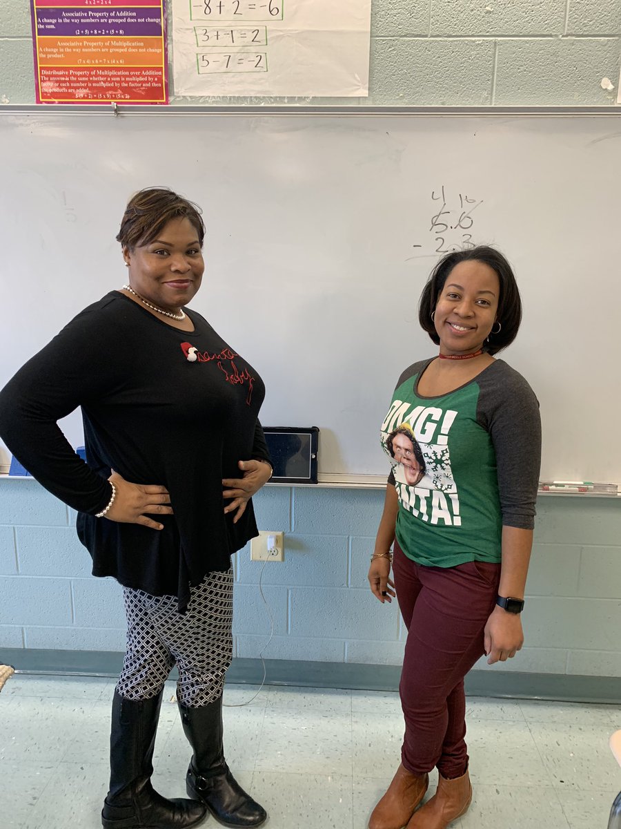 CoachMathDC's tweet photo. Day 11- Favorite Holiday Shirt Contest!! And the winners are........Gardner and Williams!! They split a 30 pack of sharpies and adult coloring pages. Teachers love sharpies!!! #BigScoresTakeLittleScores #MathTeamRocks #12DaysofHolidayCheer https://t.co/YvdAB9OKt7
