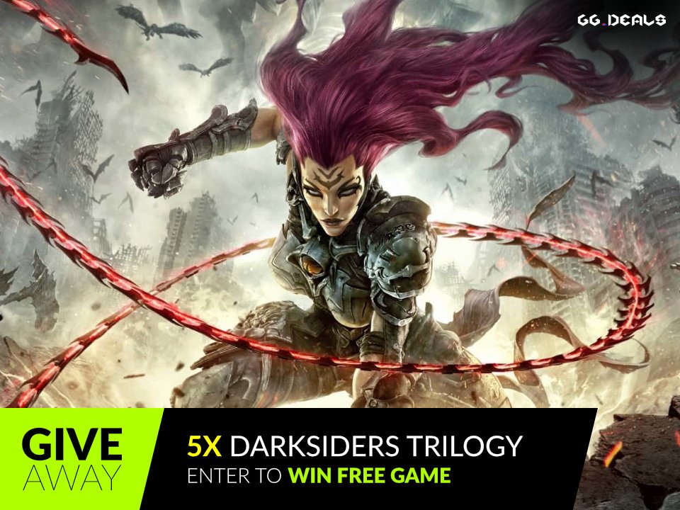 GGdeals's tweet image. 🎁 Giveaway time! 🎁 Test your luck and win 1 of 5 GOG keys for Darksiders Trilogy.  Each key worth $99.99!! 😲

🔎 gg.deals/giveaway/win-1… 

The giveaway is sponsored by GOG.com &amp;amp; organised by GG.deals

GG HF🍀 

#GGdeals #Steam #giveaway #FREE