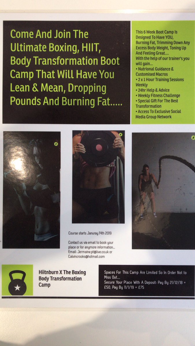 HIITNBURN's tweet photo. Our @Hiitnburn X The Body Transformation camp launches 🚀 the 14th of January . Start the new year with a bang 💥Get in touch today for a information pack 📩

#manchester #bootcamp #personaltraining #grouptraining #bodytransformation #weightloss #boxing #workout #exercise https://t.co/hZYAzBKGU5