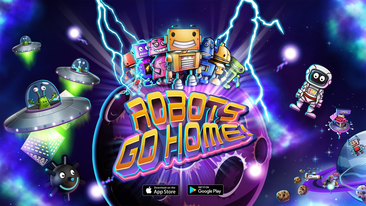 Option4Studios's tweet photo. Robots Go Home! is out now on Google Play https://t.co/ITh8pumWgx . Download for free! https://t.co/PCsPo9eErC
