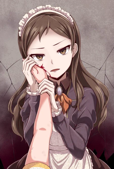 メイド志保。ガラスとか火かき棒持って追い回してくる。鏡を見せるとひるむ。 