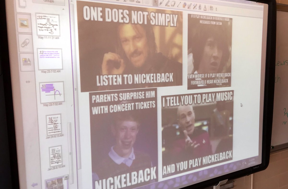 therealmrcroatt's tweet photo. Pretty sure that’ll be the last time that student’s Nickelback ringtone goes off during class! #ThisIsHowYouRemindMe https://t.co/UNzICxdz6X