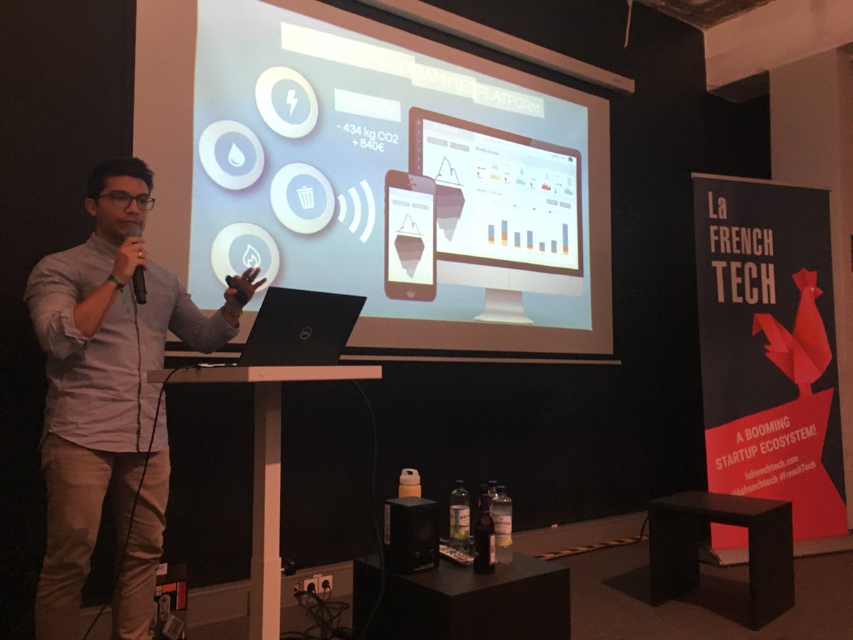 French Tech Christmas Party : going on with a project for #climate now, MyIceberg helps you to measure your personal carbon footprint - thanks @bbarthas for the pitch! #frenchtech #techforgood