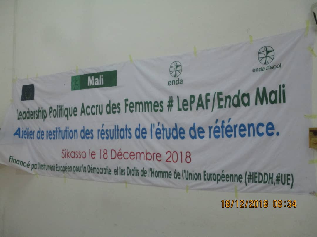 SamerouDiallo's tweet photo. Le projet #Lepaf Leadership Politique Accru des Femmes exécuté par #EndaMali avec l'appui financier de #UE à organiser l'atelier de restitution de l'étude de référence du projet dans la région de #Sikasso.
#EndaMali https://t.co/xu1n5WQWSl