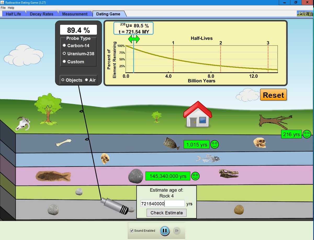 mmsscienceclass's tweet photo. Students in Earth and Environmental #scienceclass are doing some detective work using radioactive dating to determine the age of rocks and fossils here at #CharlesPMurray . #PhET #MMSForward #nhcsScience https://t.co/Ib1oJAswzI
