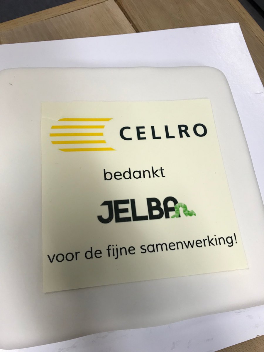 ⁦<a href="/CELLRO_/">CELLRO</a>⁩ nogmaals dank voor de heerlijke taart! En de fijne samenwerking. We gaan ook online knallen in 2019 met ⁦<a href="/JelbaDigital/">Jelba</a>⁩ voor jullie.