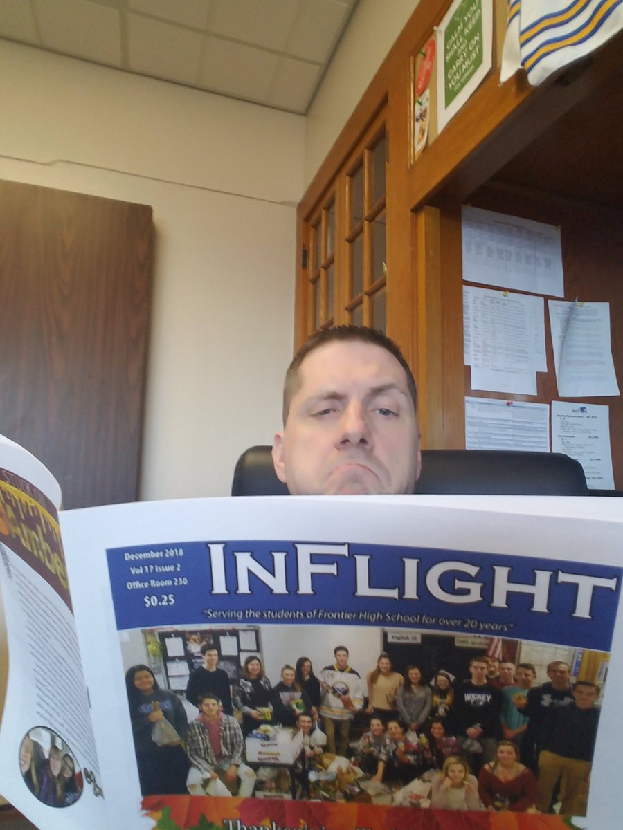 DrRichardHughes's tweet photo. Taking a minute to dive into the latest issue of InFlight, our student newspaper. Each copy has been numbered, with the winning # getting a $25 gift card thanks to the PTA. Get your copy now for 25 cents, before they sell out. #FalconNation #ReallyInterested #TheRockEyebrow https://t.co/pkZmHZU6J0