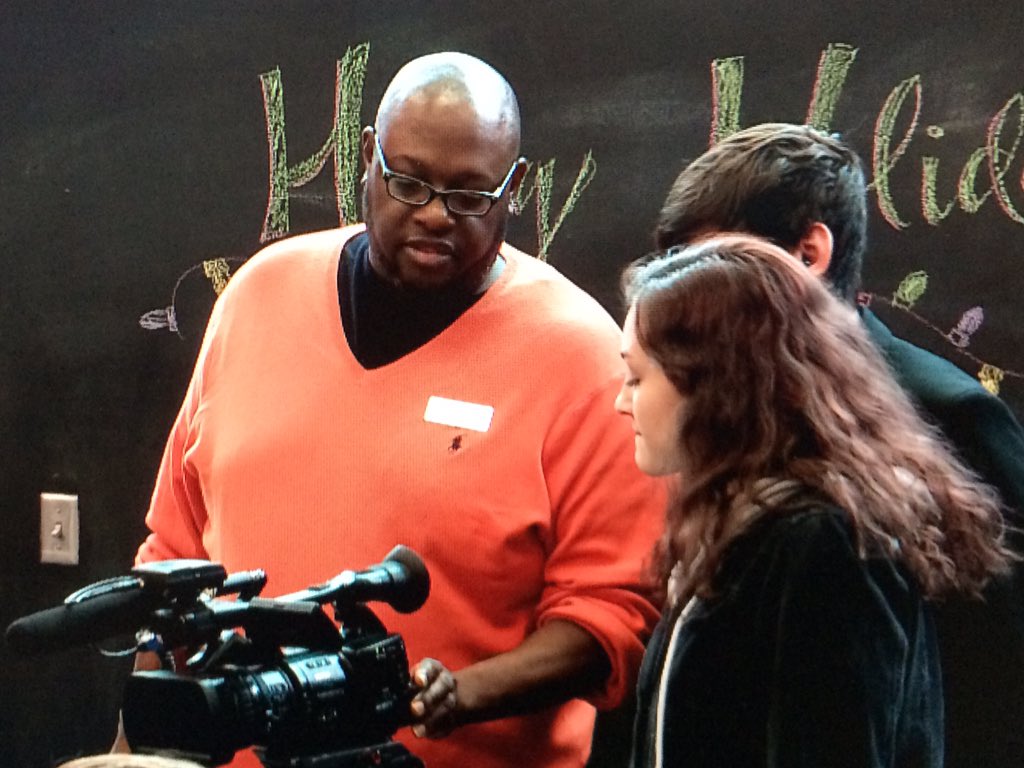 F5Video's tweet photo. Briefly transported back to my college mass media days. Had the opportunity to meet & work with media students from @RoseState & @FrancisTuttle highlighting @kfor & @Salvationarmyok #Warmth4Winter coat drive. Great talent & energy! https://t.co/AvJhp23ybt