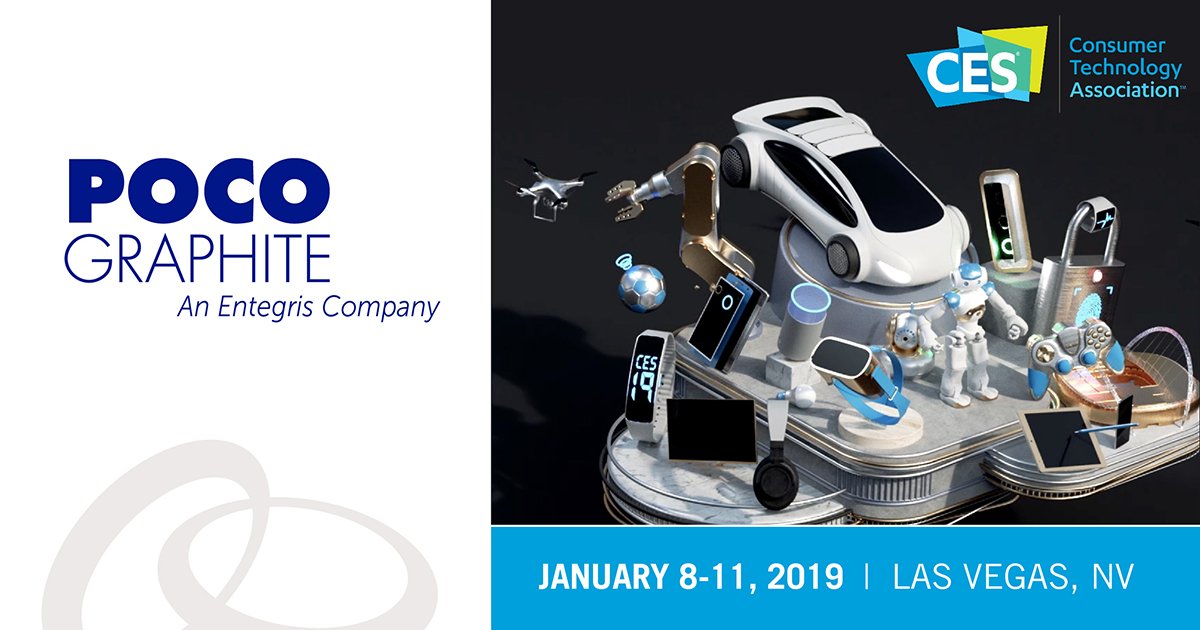 Entegris's tweet photo. See #PocoGraphite at #CES2019 | booth 35984. Learn about our proprietary #graphitematerials specifically designed for the #glassforming process. Schedule a meeting with our technical experts. https://t.co/sVKoG3pAKh. #consumer #electronics #technology #Entegris #4IR https://t.co/n98r5F413T