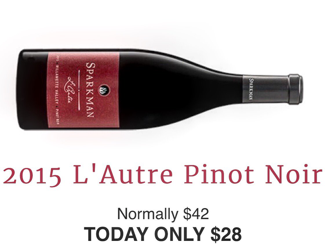 #pinotnoir fans! #sparkmancellars fans! #wawine fans! Our Willamette Valley Pinot Noir is on a one day sale today only, at $28 a bottle! Best deal we’ve ever given. In store and online. Details in link! #happyholidays ems.sparkmancellars.com/q/11mrHs25T3XR…