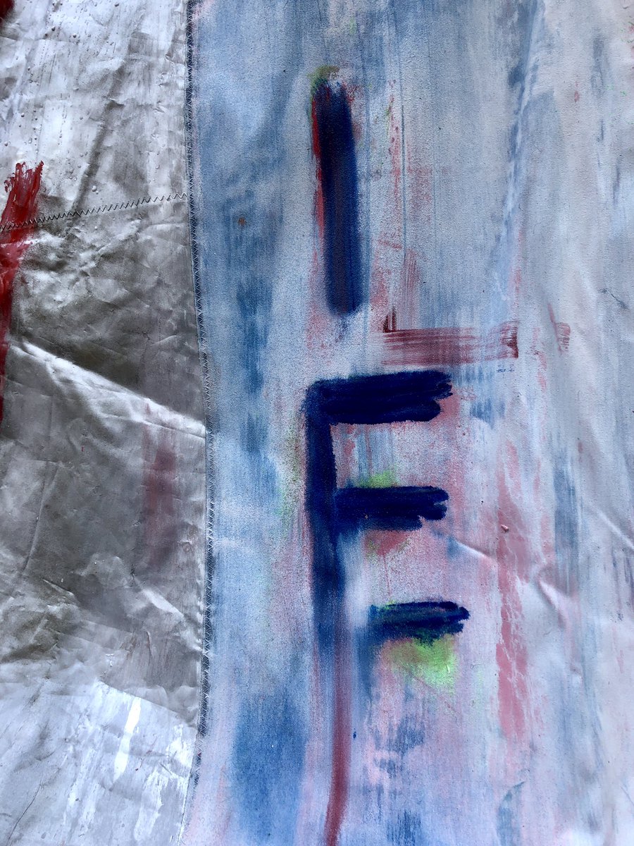 Flip-side of #Remember / #LookClose #PaintedSail #Letter #AskNoPermission #Tattoo #Graffiti #SonsOfAnarchy #Mayans #MayansMC #MayansFX #WaterproofPaintings #LargeScalePaintings #Art #Installation #EnvironmentalArt #FunctionalArt #Painting #Aerosol #Marie #MichaelOrnstein #Sail