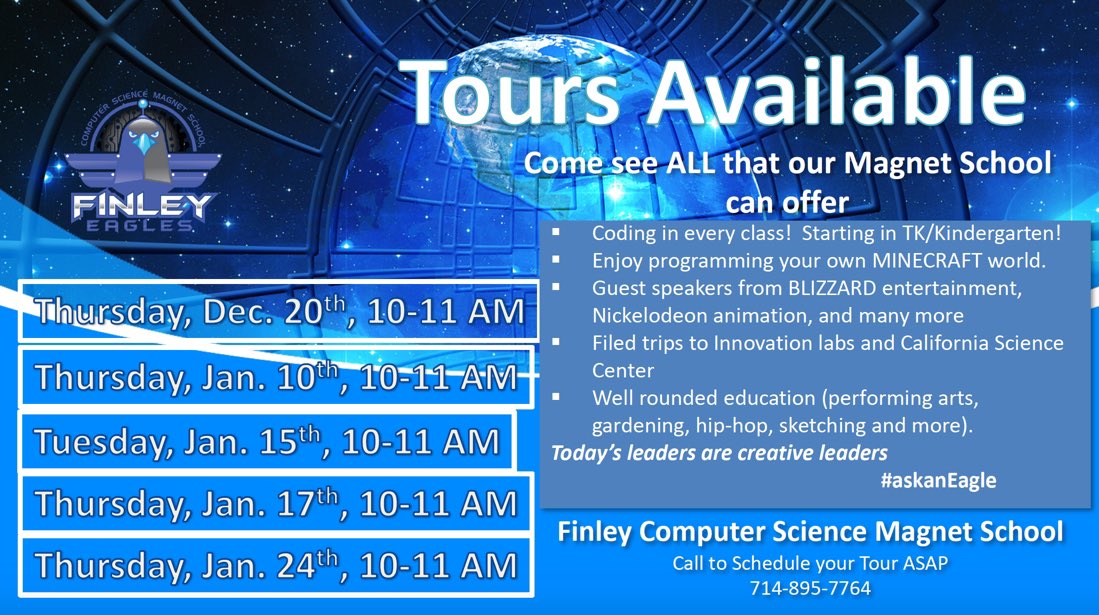 YoungEducated2's tweet photo. Come check out what we are doing at Finley! #askaneagle #computerscience #coding #codetothefuture @FinleyEagles @WeSupport_WSD https://t.co/20DFaNoTNk