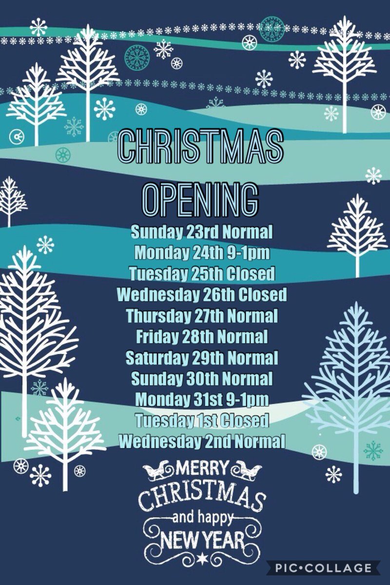 Our Christmas and New Year opening hours for Tring and Berkhamsted