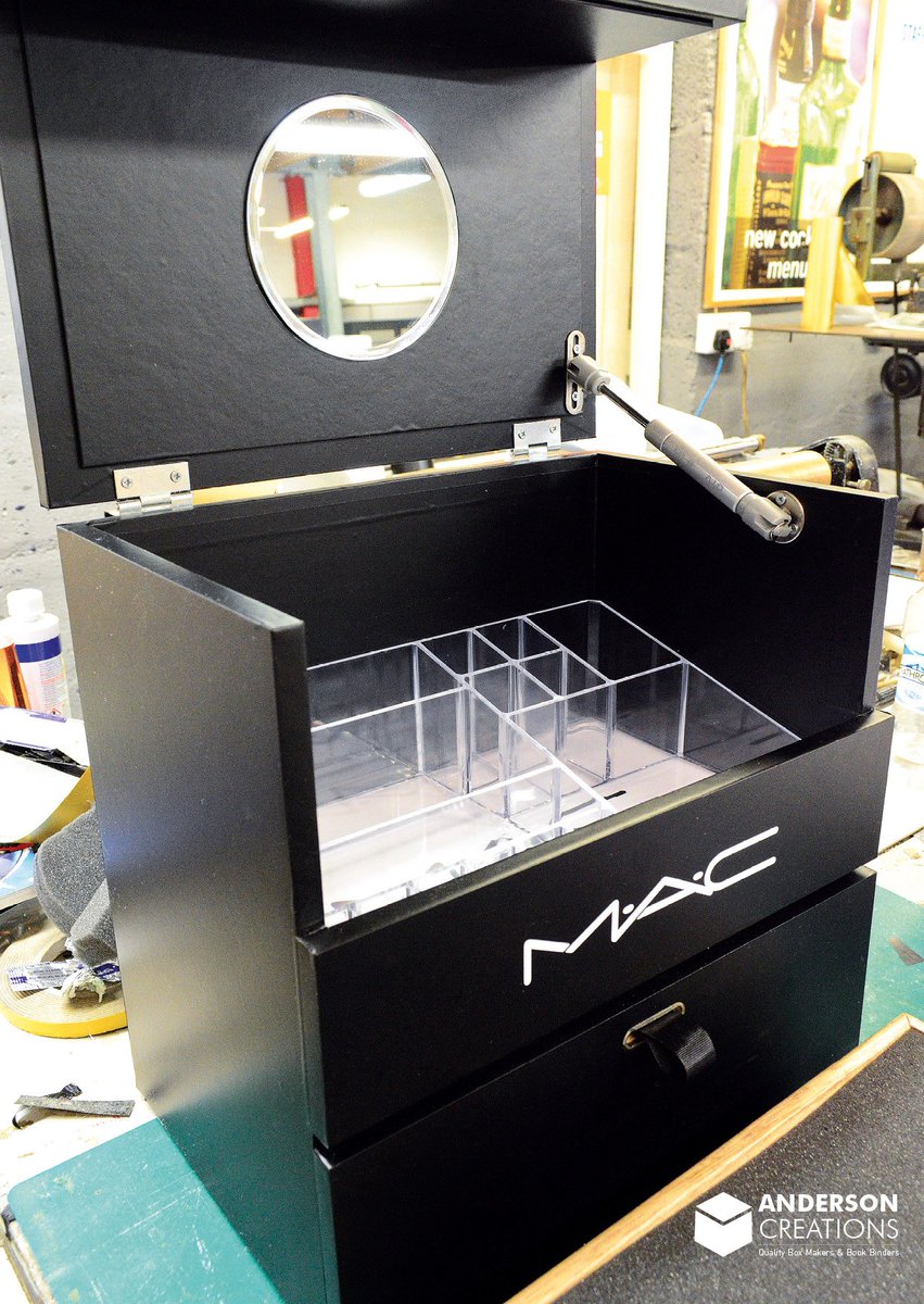 Yes, we know we posted about our MAC themed makeup boxes recently... but... this is one we've just finished as they're so popular, plus this photo gives you a look inside! This particular one is 35x23x35cm and cost £75... go on, treat yourself | #MacMakeUp #MAC #MakeUp #Beauty