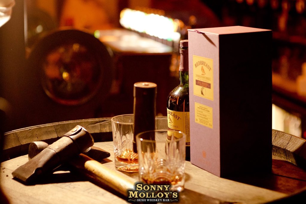 #SonnyRB
<a href="/SonnyMolloys/">Sonny Molloy's Bar</a>

**Highlights **

*Redbreast SC 16 year old, 58.7%
*Spanish Oak Sherry 500LT butt
*570 Bottles with 200 for sale to general public at 345 euro.(Gift set)
*First retail / Pub Redbreast Single Cask release.
*Cask No. 1035.
*Bonded 2002.

#SonnyRB