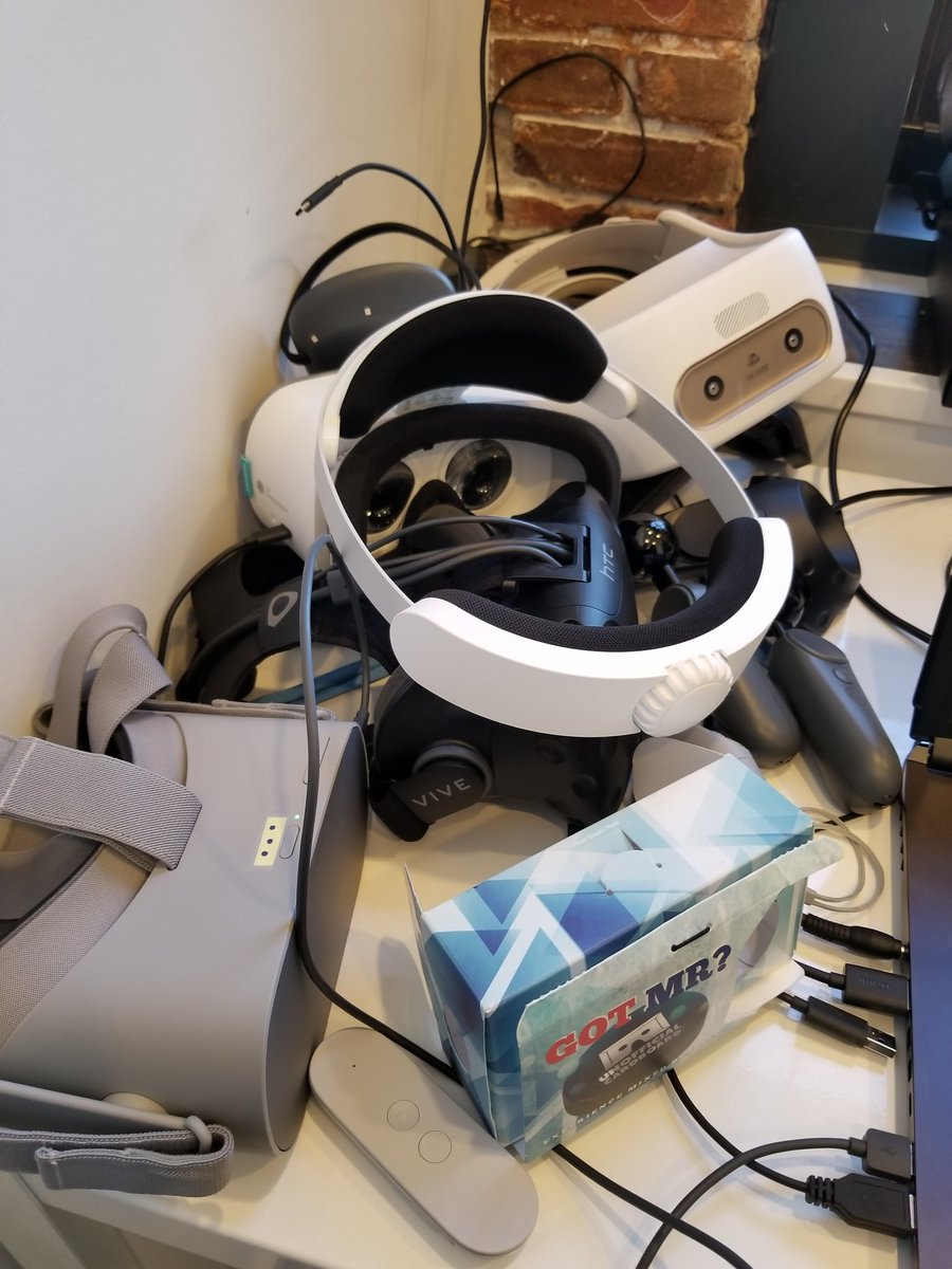 Hmm, I don't think we have enough VR headsets. Anybody want to give us more toys? #VR