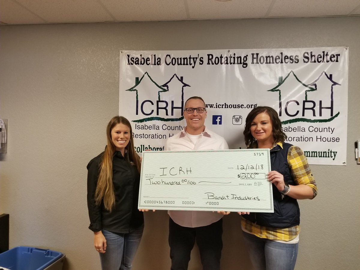 Bandit is proud to support local organizations like <a href="/ICRHouse/">ICRHouse</a> <a href="/ICRHouseRSO/">Isabella County Restoration House RSO</a> #HomelessNoMore