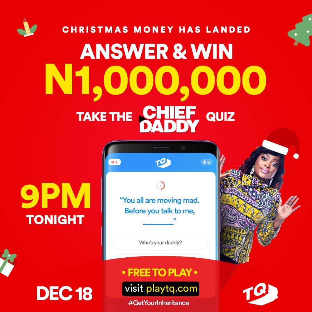 Auntyadaa's tweet image. Chief daddy is giving out 1million naira tonight #GetYourInheritance #ad