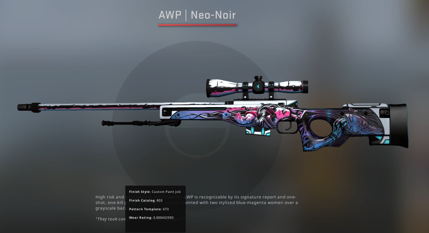 ohnePixel Twitter: "I just purchased this 0.0004 AWP Neo Noir! 🔥 This is the #1 float which is unlikely to beaten. #2 float being only a Anybody wanna