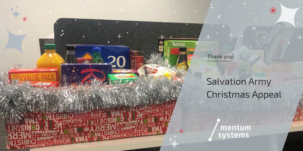 MentumSystems's tweet photo. A big thanks to everyone who donated gifts to our #ChristmasAppeal @salvos and helped make this time of the year a little brighter for families in need. https://t.co/XP72zMcK3a
