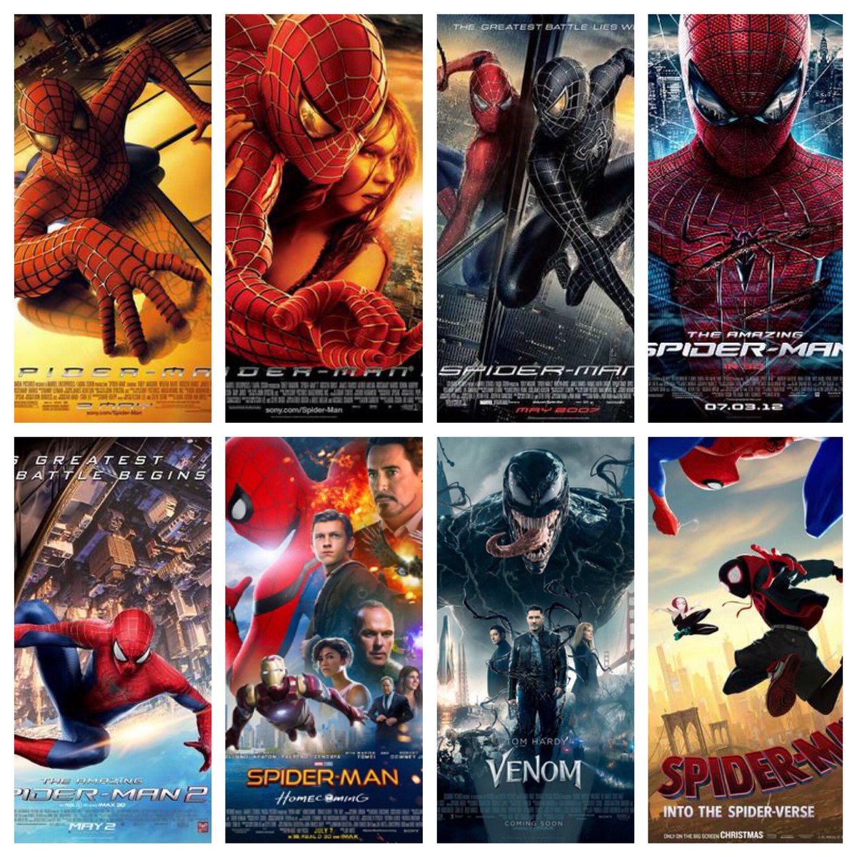 Hector Navarro On Twitter Spider Man Franchise 1 Into The Spider Verse 2 Homecoming 3 Spider Man 2 4 Amazing 2 5 Amazing 6 Spider Man 7 Venom 8 Spider Man 3 Https T Co Gugzmhh2ey