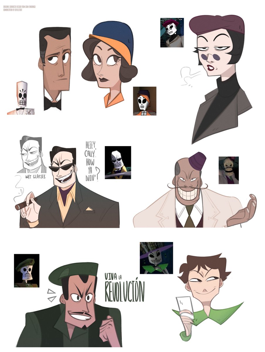 Some of my #grimfandango humanization headcanons 