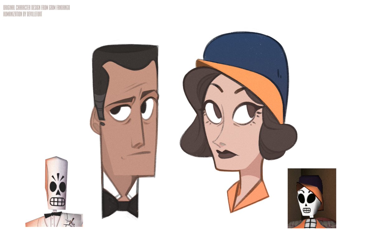 Some of my #grimfandango humanization headcanons 